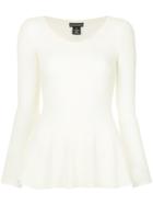Sofia Cashmere Peplum Hem Jumper - White