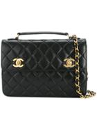 Chanel Vintage Double Cc Turnlock Bag - Black