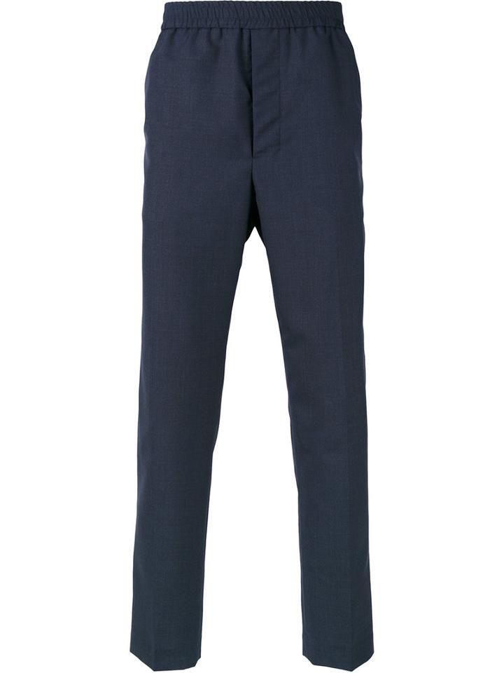 Ami Alexandre Mattiussi - Elasticated Waist Trousers - Men - Polyester/spandex/elastane/wool - 40, Blue, Polyester/spandex/elastane/wool