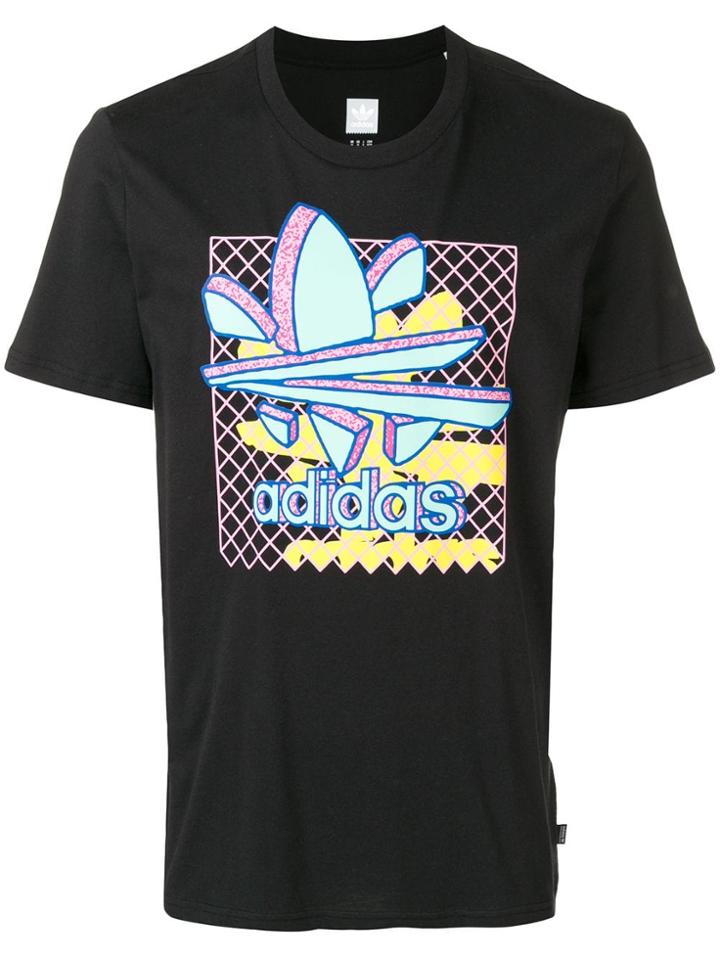 Adidas Logo Print Crew Neck T-shirt - Black