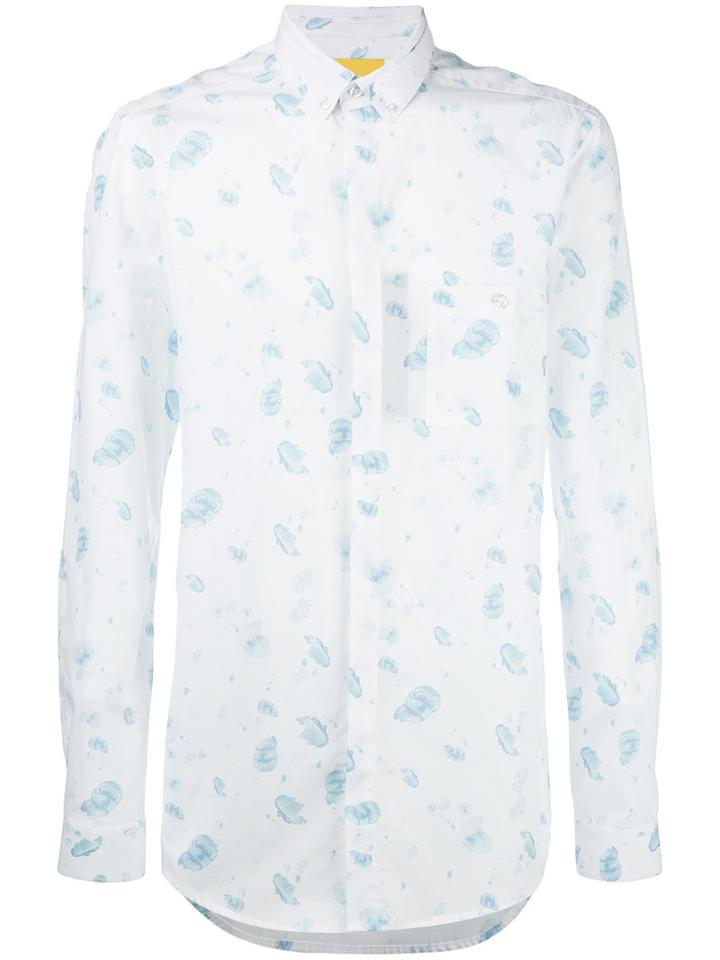 Journal - Water Drops Print Shirt - Men - Cotton - L, White, Cotton