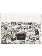 Dolce & Gabbana Graffiti Print Card Holder - White