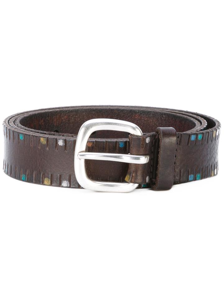 Orciani - Dotted Belt - Men - Leather - 95, Brown, Leather