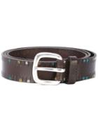 Orciani - Dotted Belt - Men - Leather - 95, Brown, Leather