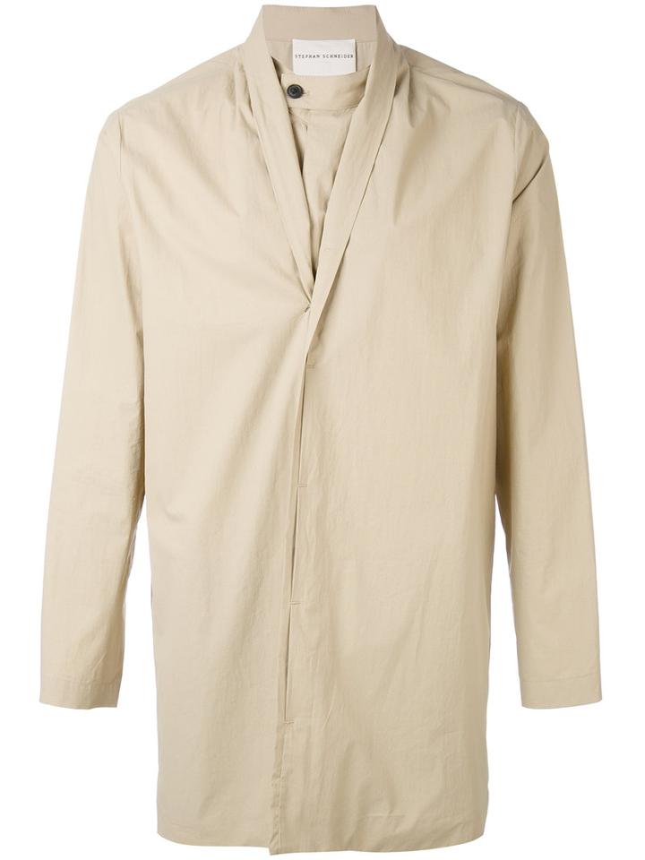Stephan Schneider - Concealed Fastening Midi Coat - Men - Cotton - M, Brown, Cotton