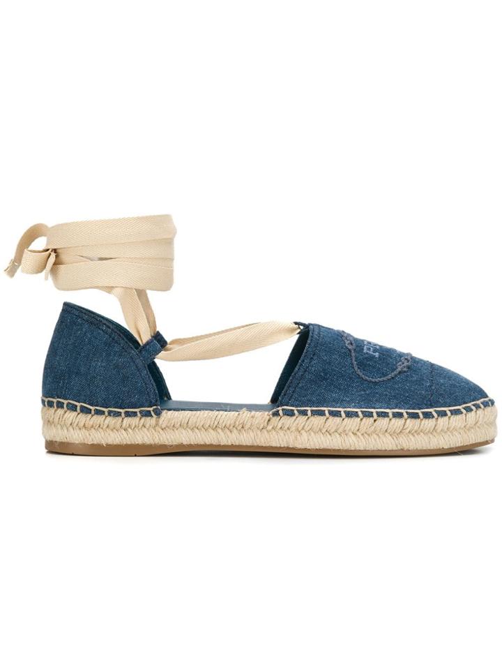 Prada Laced-up Espadrilles - Blue