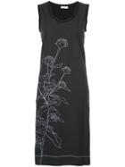 Jil Sander Flower Print Shift Dress - Black