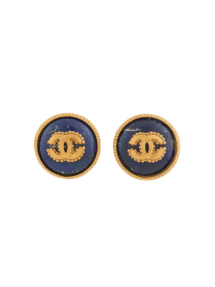 Chanel Vintage Chanel Stone Earrings - Gold