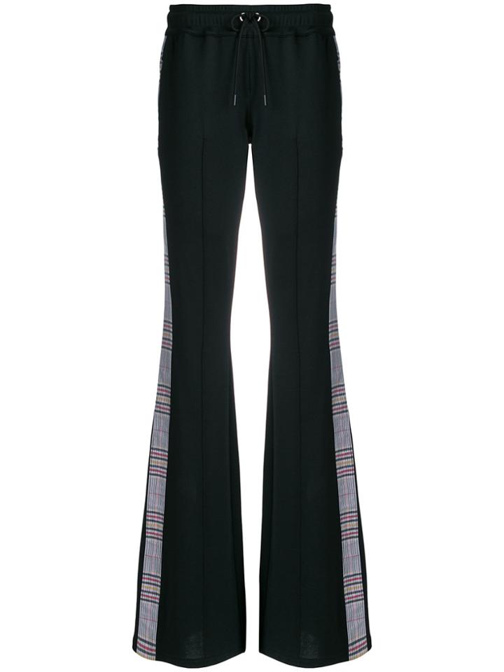 Versus Checked Stripe Flared Trousers - Black