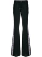 Versus Checked Stripe Flared Trousers - Black
