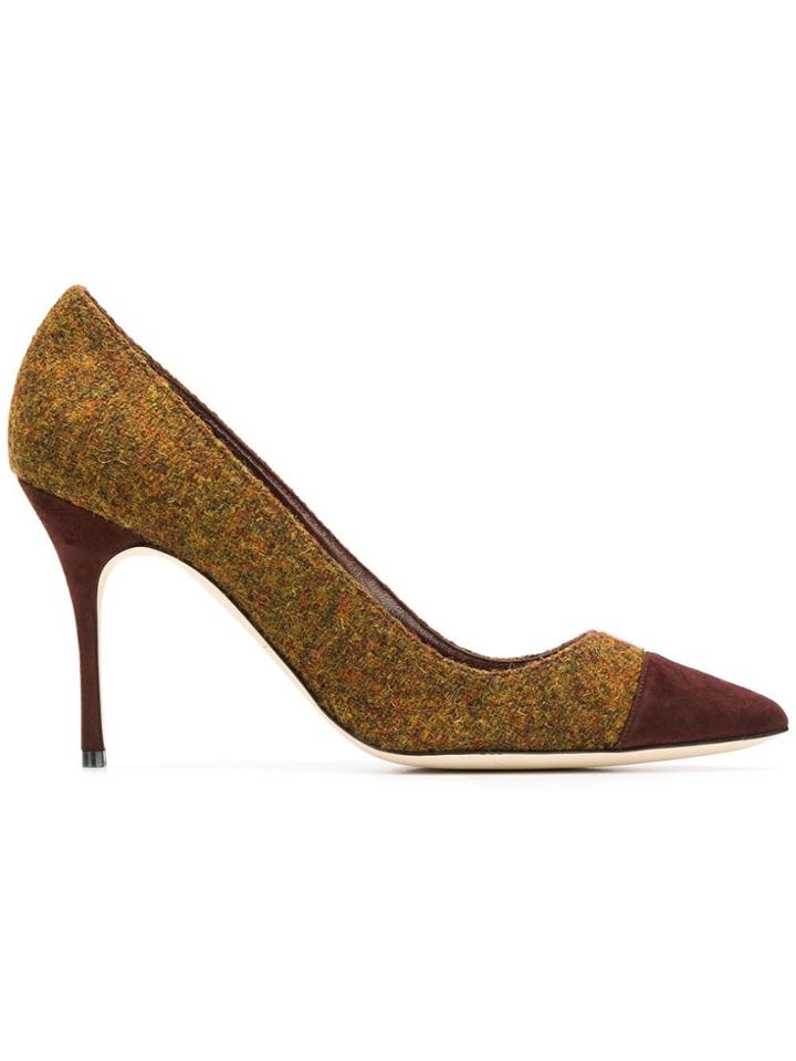 Manolo Blahnik Color Blocked Pumps - Brown
