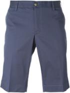 Canali Chino Shorts, Men's, Size: 50, Blue, Cotton/rubber