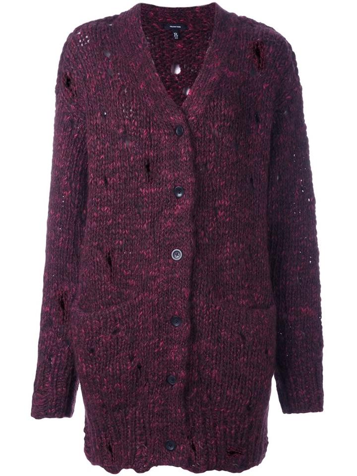 R13 Distressed Cardigan, Women's, Size: Small, Pink/purple, Acrylic/wool/alpaca