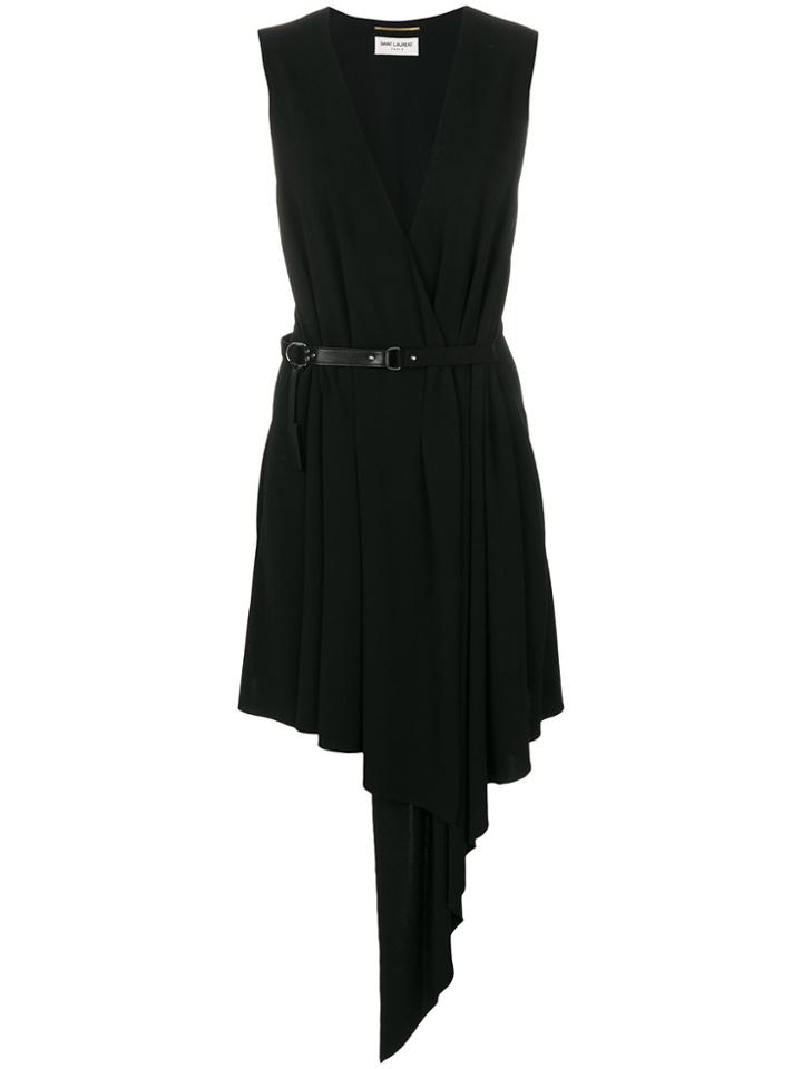 Saint Laurent Contrast Length Dress - Black