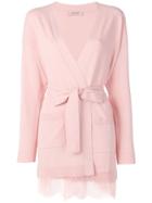 Twin-set Lace Hem Cardigan - Pink