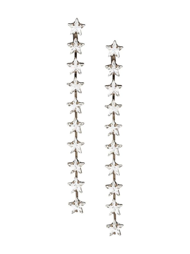 Nº21 Crystal Star Earrings - Silver