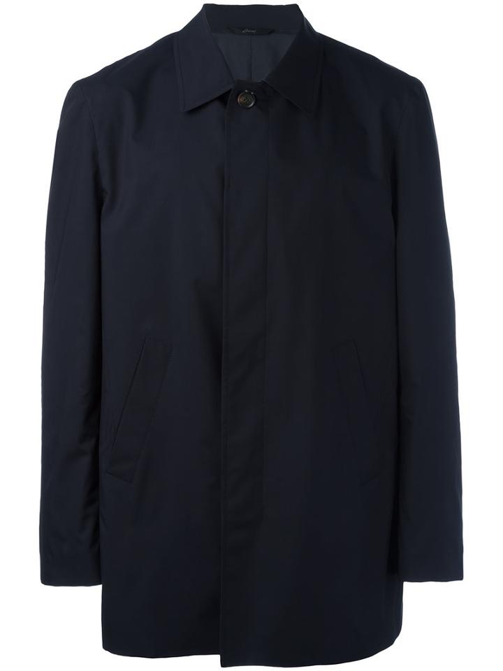 Brioni Shirt Bomber Jacket, Men's, Size: Xxxl, Blue, Silk/cotton/polyamide