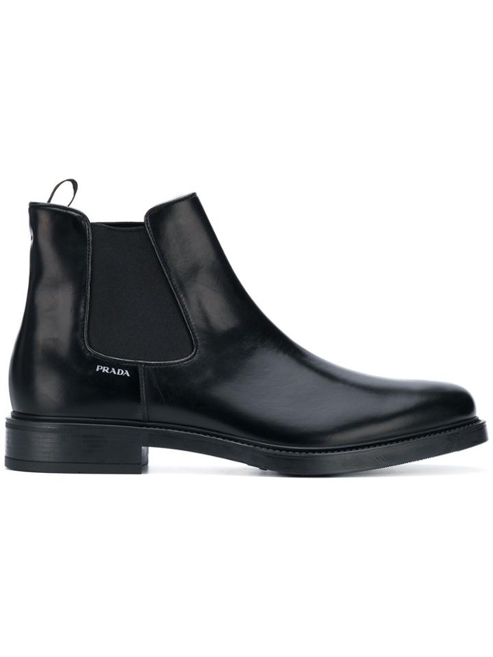 Prada Classic Chelsea Boots - Black