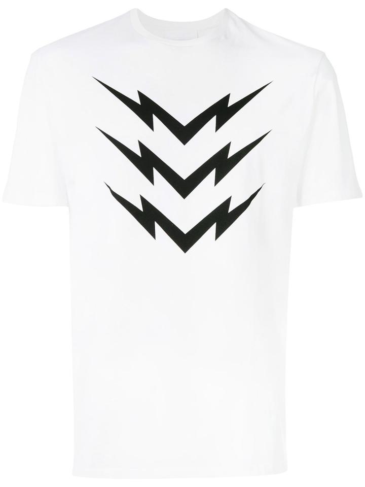 Neil Barrett - Lightning Print T-shirt - Men - Cotton - M, White, Cotton