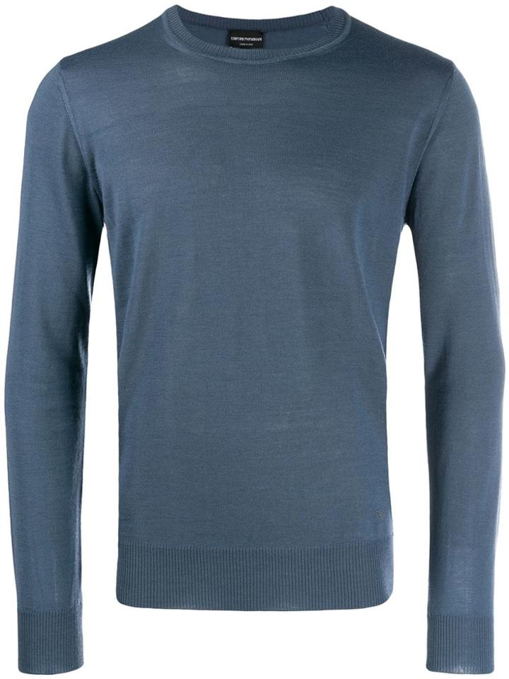 Emporio Armani Fine Knit Jumper - Blue