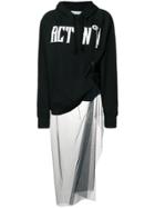 Act N&deg;1 Tulle Detail Hooded Sweatshirt - Black