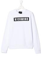 John Richmond Junior Teen Embellished Logo Sweater - White