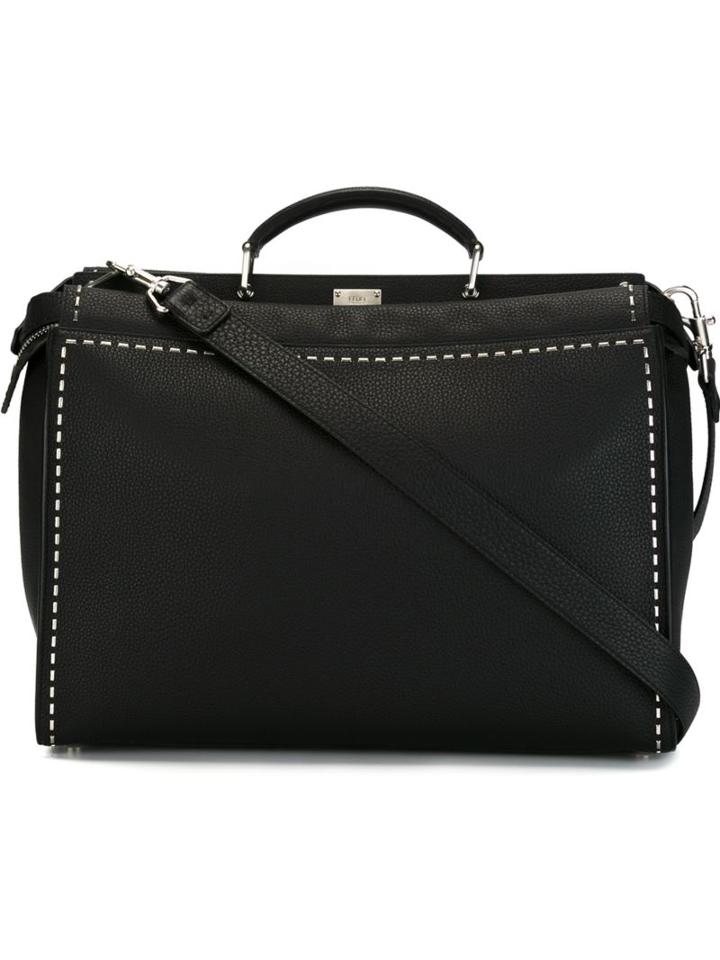 Fendi 'peekaboo' Tote, Men's, Black, Calf Leather