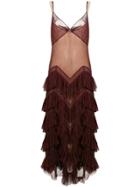 Erika Cavallini Sheer Frilled Dress - Red