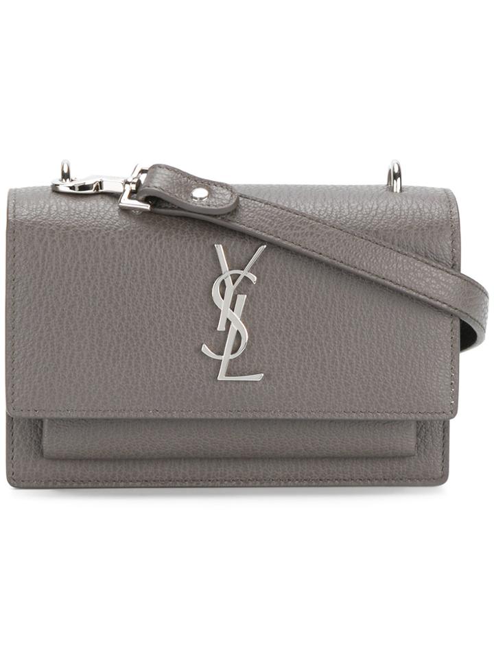 Saint Laurent Sunset Strap Wallet - Grey