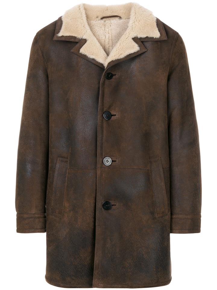 Neil Barrett Furry Lined Coat - Brown