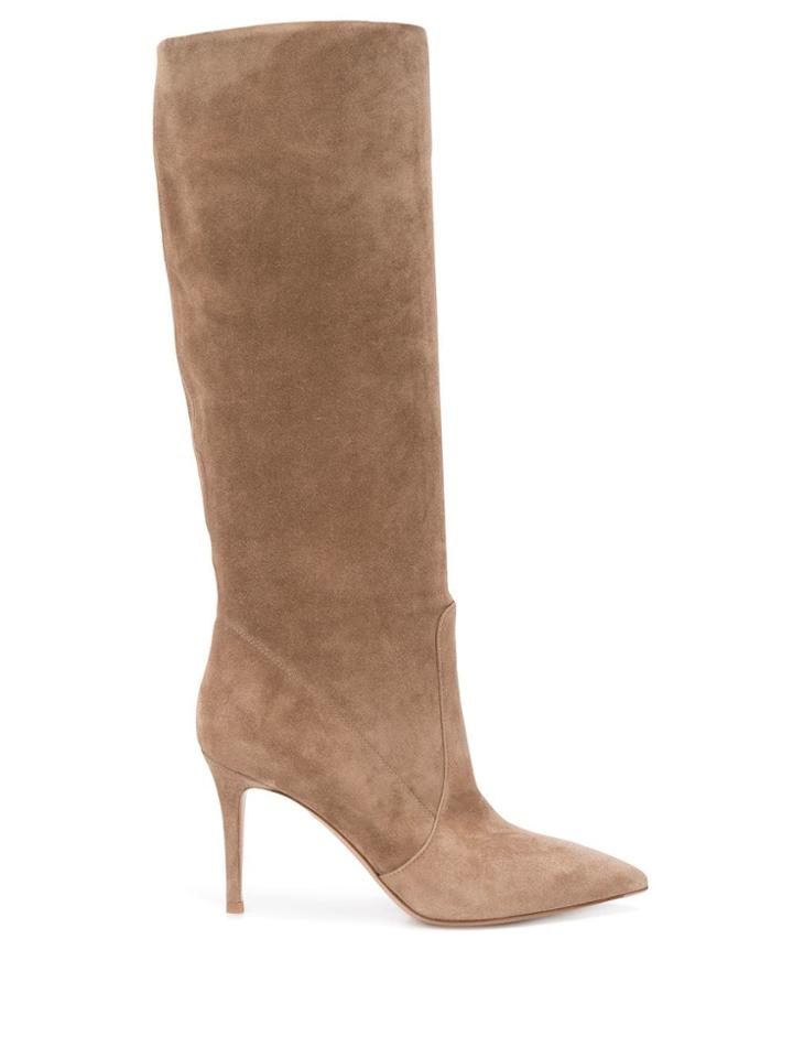Gianvito Rossi Camel Suede Boots - Neutrals