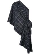 Vera Wang Checked Oversized Scarf - Black