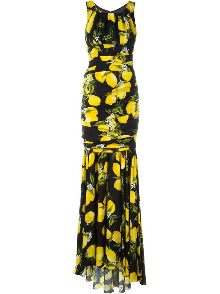 Dolce & Gabbana Citrus Print Trumpet Gown