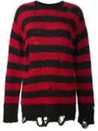 R13 Striped Frayed Pullover, Women's, Size: Xs, Black, Alpaca/merino/polyacrylic