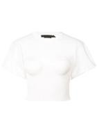 Alexander Wang Cropped T-shirt With Molded Cups - White