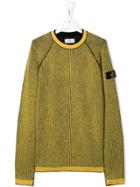 Stone Island Junior Teen Logo Patch Knitted Sweater - Yellow