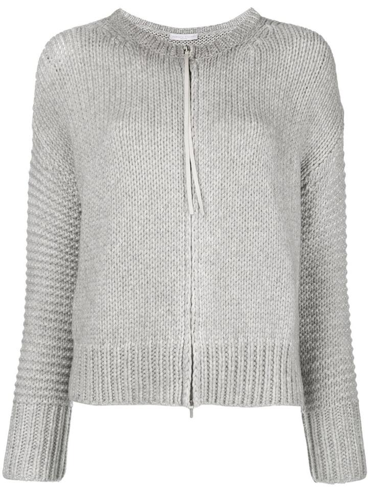 Fabiana Filippi Zip Ribbed Cardigan - Grey