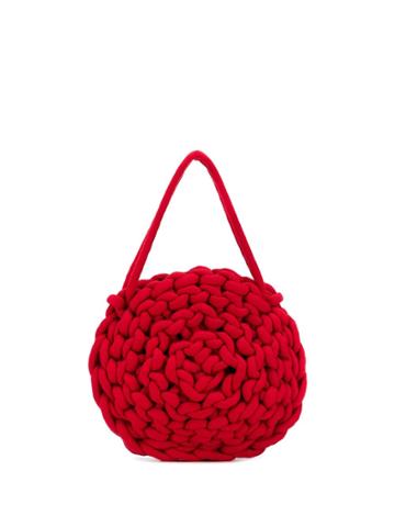 Alienina Rope Knit Tote Bag - Red