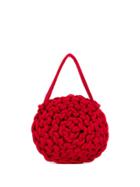 Alienina Rope Knit Tote Bag - Red