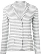 Majestic Filatures Striped Fitted Blazer - Grey