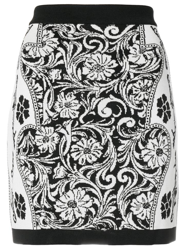 Balmain Jacquard Effect Skirt - Black