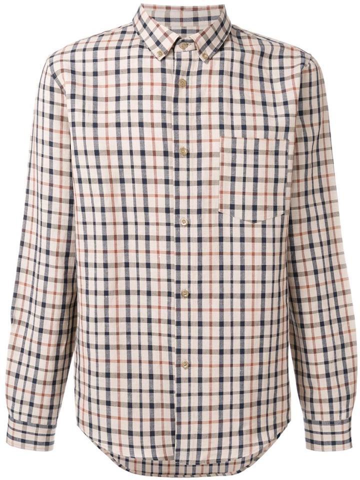 A.p.c. Checked Pocket Shirt - Nude & Neutrals