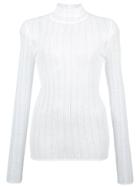 Theory Roll Neck Sheer Sweater - White