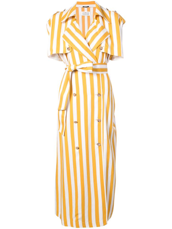 Maison Margiela Double-breasted Stripe Dress - Yellow & Orange