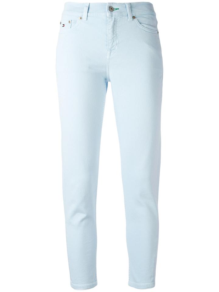 Tommy Jeans High-waisted Cropped Jeans - Blue