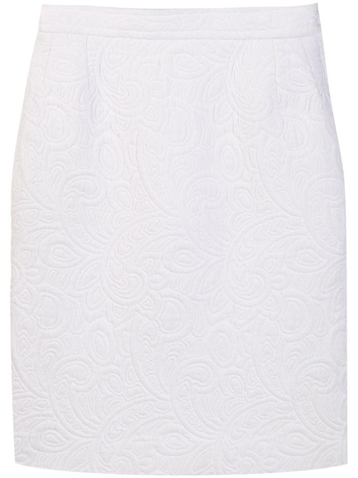 Yves Saint Laurent Vintage 1980's Quilted Pencil Skirt - White