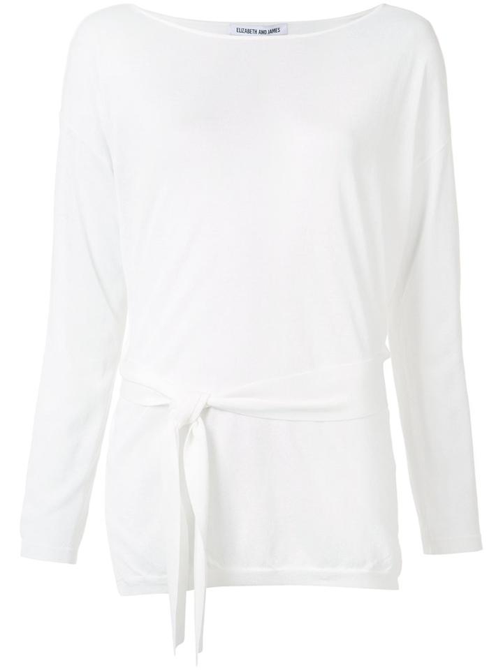 Elizabeth And James 'elise' Lightweight Tie Sweater, Women's, Size: Xs, White, Polyamide/viscose