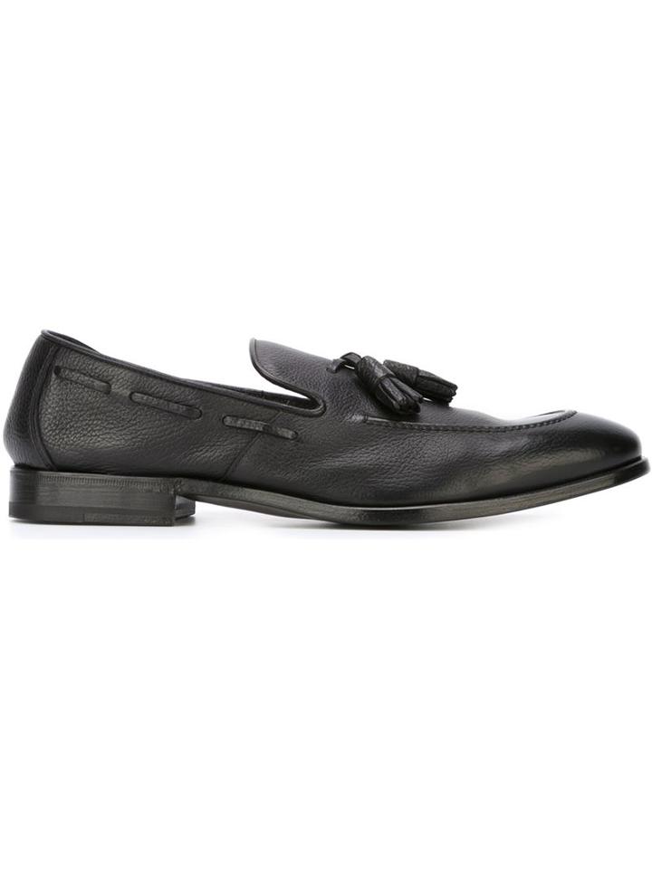 Henderson Baracco Tassel Loafers, Men's, Size: 41, Black, Calf Leather/leather