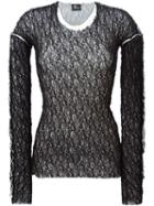 Lost & Found Ria Dunn Layered Mesh Sweater, Women's, Size: Large, Black, Polyamide/spandex/elastane