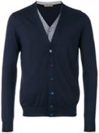 Cruciani - V-neck Cardigan - Men - Silk/cashmere - 50, Blue, Silk/cashmere